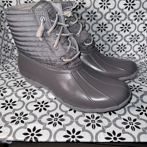 Sperry women’s nwt insulated Gray Duck Boots Sz 9.5 - Picture 12 of 13